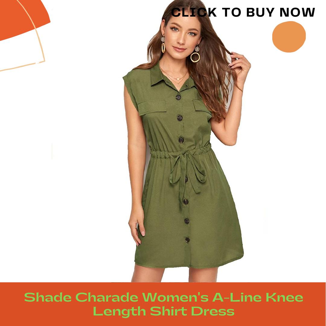 Shade Charade Women's A-Line Knee Length Shirt Dress